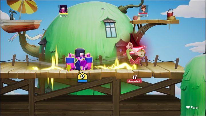 Znajdując się pomiędzy dwoma przeciwnikami, warto skorzystać z normalnego ataku dolnego, który ma tym większy zasięg im dłużej ładujecie ten cios - MultiVersus: Granat (Garnet) - jak grać? - MultiVersus - poradnik do gry