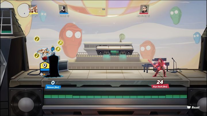 Gdy sojusznik zostanie wzmocniony a nadmiar nut będzie wznosić się w powietrzu, wycelujcie we wroga za pomocą normalnego ataku neutralnego - MultiVersus: Gizmo - jak grać? - MultiVersus - poradnik do gry