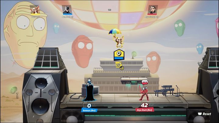 Będąc poza areną i mając problemy z powrotem na nią, skorzystajcie z parasola, wciskając specjalny atak w bok - MultiVersus: Gizmo - jak grać? - MultiVersus - poradnik do gry