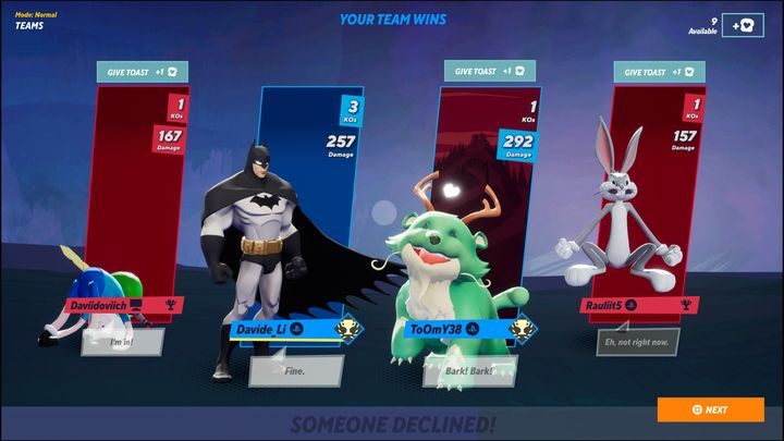 Grzanki (toasts) możecie dać każdemu z graczy, o ile je posiadacie - MultiVersus: Grzanki - do czego służą? - MultiVersus - poradnik do gry