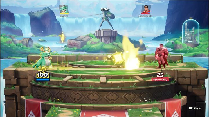 Dobrą taktyką jest również odseparowanie się od innych graczy za pomocą ściany ognia i klejnotu - MultiVersus: Psonifer (Raindog) - jak grać? - MultiVersus - poradnik do gry