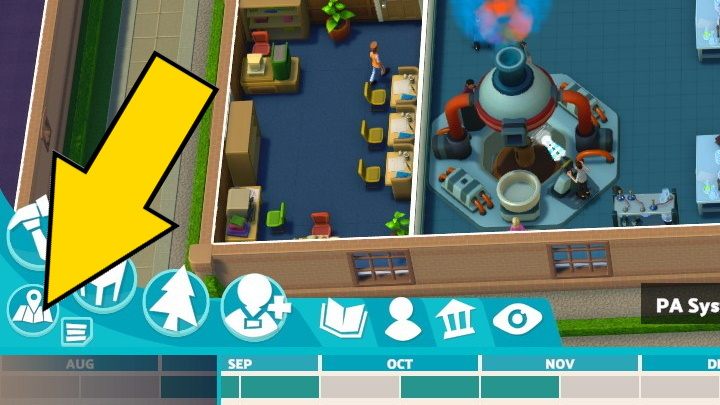 Tutaj możecie przejść do ekranu, w którym kamera zawieszona jest u góry - Two Point Campus: Interfejs - Two Point Campus - poradnik do gry