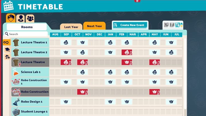 Plan zajęć to rozpiska wszystkich lekcji i wydarzeń, które mają miejsce w danym roku akademickim - Two Point Campus: Wydarzenia i plan zajęć - Two Point Campus - poradnik do gry
