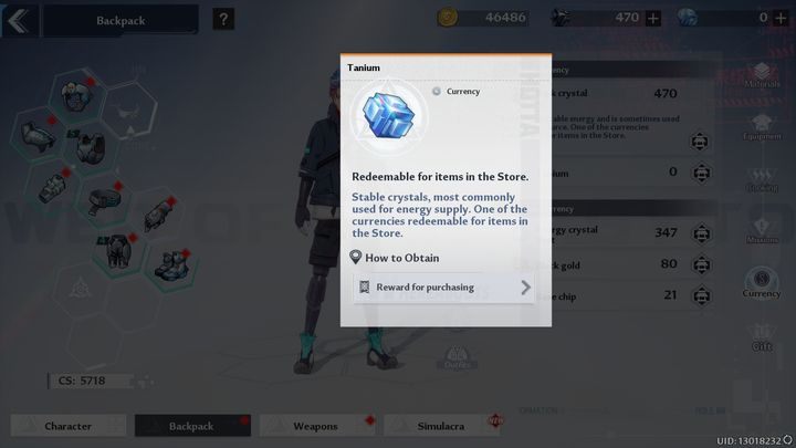 Tanium to nominał, który zdobyć możecie tylko w jeden konkretny sposób, poprzez wydanie prawdziwej gotówki - Tower of Fantasy: Waluta gry - Tower of Fantasy - poradnik do gry