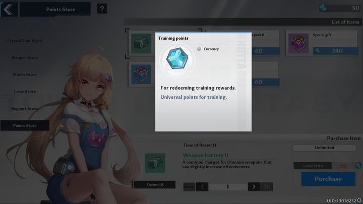 Kolejny rodzaj waluty, który zdobędziecie poprzez wykonywanie trainings (treningów) w trybie Training Facilities - Tower of Fantasy: Waluta gry - Tower of Fantasy - poradnik do gry