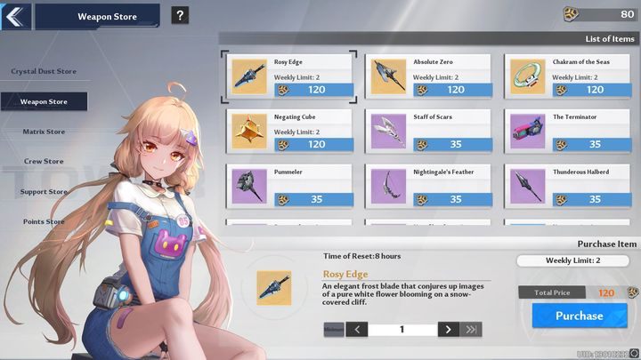 W Weapon Store możecie wymienić Black gold, które otrzymacie za wykorzystywanie Gold nucleus w Special Orders, aby zakupić dowolną broń dostępną w tymże sklepie - Tower of Fantasy: Shop i Commissary - co można kupić? - Tower of Fantasy - poradnik do gry