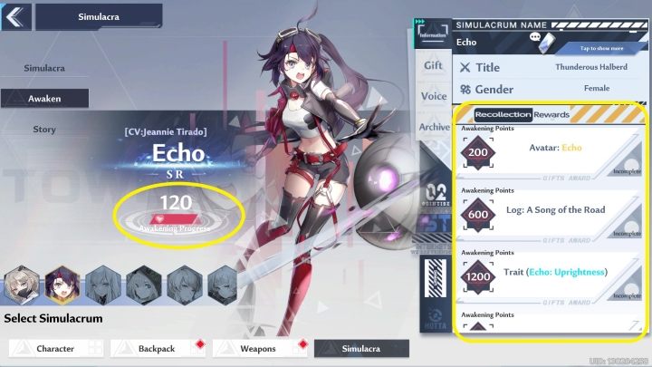 Podarunki zwiększą Awakening progress poszczególnych Simulacrum - Tower of Fantasy: Simulacra - Tower of Fantasy - poradnik do gry