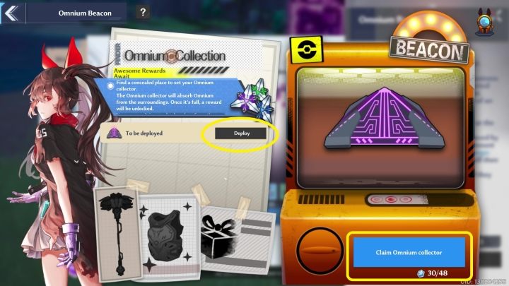 Po naciśnięciu przycisku Go, gra przerzuci Was na zaprezentowaną na screenie powyżej kartę - Tower of Fantasy: Omnium Beacon - Tower of Fantasy - poradnik do gry