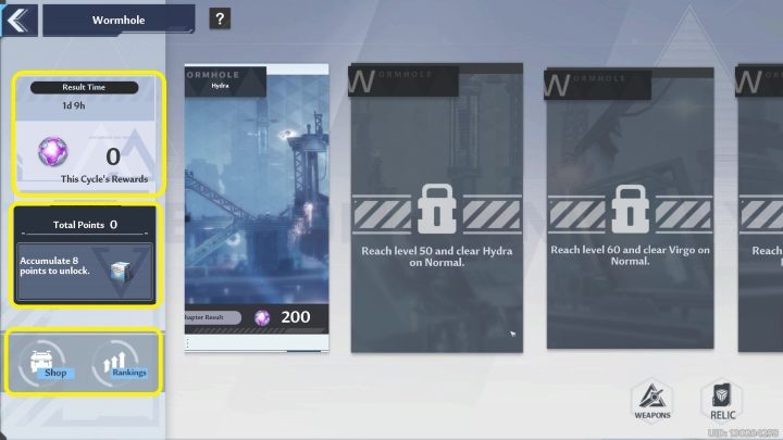 Po uruchomieniu trybu Waszym oczom ukaże się menu - Tower of Fantasy: Wormhole - Tower of Fantasy - poradnik do gry