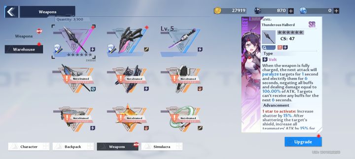 Aby móc ulepszyć broń, najpierw wejdźcie w zakładkę Weapons - Tower of Fantasy: Ulepszanie broni - Tower of Fantasy - poradnik do gry