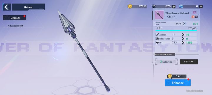 Następnie wybierzcie broń, którą chcecie wzmocnić - Tower of Fantasy: Ulepszanie broni - Tower of Fantasy - poradnik do gry