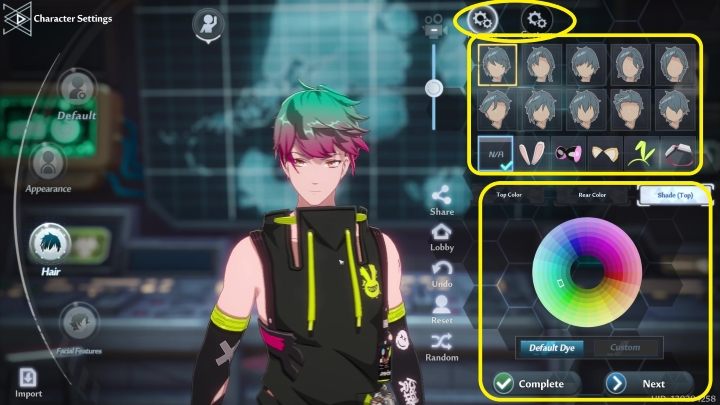 Zakładka Hair, jak sama nazwa wskazuje, pozwoli Wam na stylizację włosów - Tower of Fantasy: Tworzenie i customizacja postaci - Tower of Fantasy - poradnik do gry