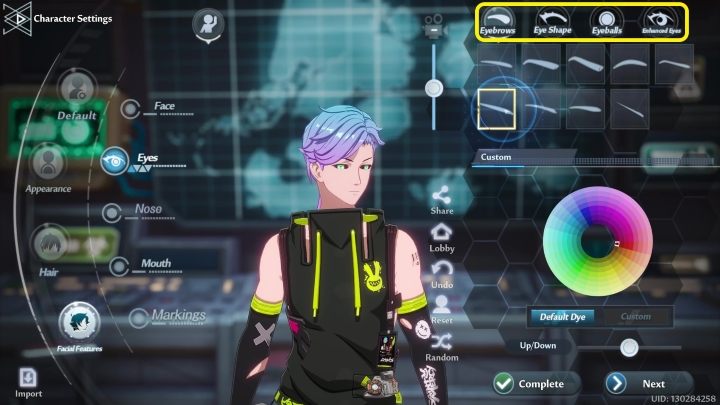 Eyes pozwoli Wam na wybranie wszystkich aspektów dotyczących oczu - Tower of Fantasy: Tworzenie i customizacja postaci - Tower of Fantasy - poradnik do gry