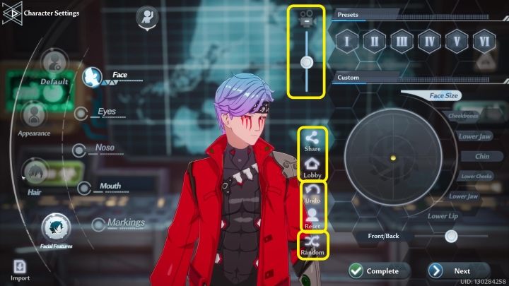 Menu środkowe jest nieocenione w trakcie tworzenia postaci - Tower of Fantasy: Tworzenie i customizacja postaci - Tower of Fantasy - poradnik do gry