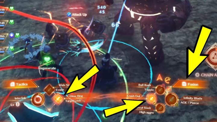 Aby użyć Fusion Art należy poczekać, aż jedna z Combat Art i jej przypisana Master Art zostanie naładowana, a ikona Fusion Art podświetli się - Xenoblade 3: Walka - Combat Arts, Talent Arts, Master Arts - Xenoblade Chronicles 3 - poradnik do gry