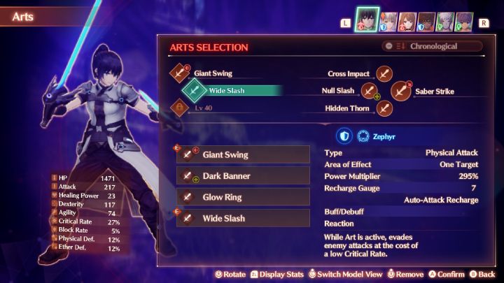 Odblokowane umiejętności zmienicie w zakładce Characters -> Arts - Xenoblade 3: Walka - Combat Arts, Talent Arts, Master Arts - Xenoblade Chronicles 3 - poradnik do gry