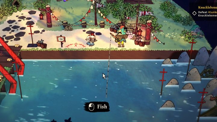 Gdy już będziecie w Pilgrims Passage, udajcie się nad jezioro, gdzie rezyduje Fisherman - Cult of the Lamb: Jak łowić ryby? - Cult of the Lamb - poradnik do gry