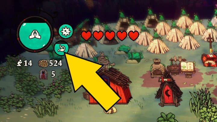 Za pomocą wskaźnika Hunger możecie obserwować, czy Wasi Followers są najedzeni - Cult of the Lamb: Interfejs gry - Cult of the Lamb - poradnik do gry