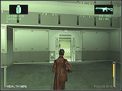 Korytarzem zejdziesz w dół do sali z trzema przeciwnikami - [Niobe] The Power Plant - Generator Turbine | Enter The Matrix - Enter The Matrix - poradnik do gry