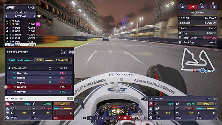 Z dwóch pozostałych strategii powinniście rzadziej korzystać - F1 Manager 2022: System odzyskiwania energii ERS - jak działa i jak używać? - F1 Manager 2022 - poradnik do gry