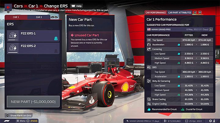 ERS to jedna z 3 głównych części bolidu podlegających stopniowemu zużyciu - F1 Manager 2022: System odzyskiwania energii ERS - jak działa i jak używać? - F1 Manager 2022 - poradnik do gry