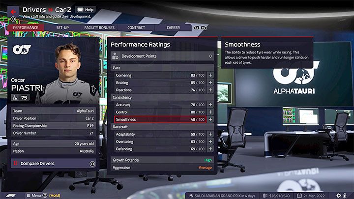 Po zgromadzeniu dostatecznej ilości XP otrzymacie punkt rozwoju (Development Point) - F1 Manager 2022: XP kierowcy i personelu zespołu - jak zdobywać, punkty rozwoju - F1 Manager 2022 - poradnik do gry