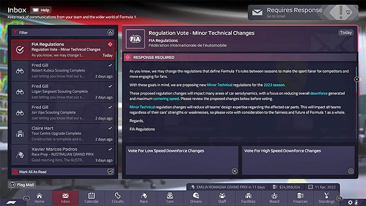 W prawdzwiej Formule 1 dochodzi do różnych zmian regulaminowych i pojawiają się one też w różnych momentach kariery w F1 Manager 2022 - F1 Manager 2022: Kolejny sezon - zmiany w przepisach, badania (Research) - F1 Manager 2022 - poradnik do gry