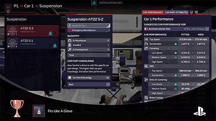 Sposób odblokowania: Zamontuj w bolidzie część samochodową - F1 Manager 2022: Trofea / Osiągnięcia - lista wszystkich, poradnik trofeowy - F1 Manager 2022 - poradnik do gry