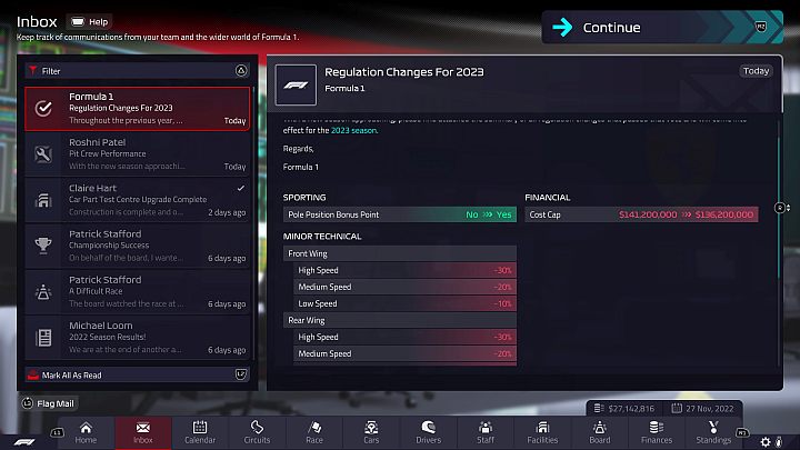 Z jednej z wiadomości dowiecie się też o wszystkich planowanych zmianach w przepisach na kolejny sezon - F1 Manager 2022: Koniec sezonu 2022 i zmiany w sezonie 2023 - F1 Manager 2022 - poradnik do gry