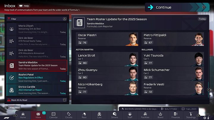Z kolejnej wiadomości możecie dowiedzieć się o zmianach w składach kierowców w innych ekipach - F1 Manager 2022: Koniec sezonu 2022 i zmiany w sezonie 2023 - F1 Manager 2022 - poradnik do gry