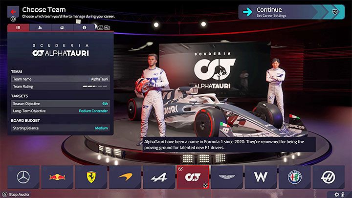 Przewidywany poziom trudności (początek kariery): średni/wysoki - F1 Manager 2022: Wybór zespołu F1 - lista, rekomendacje - F1 Manager 2022 - poradnik do gry