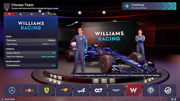 Przewidywany poziom trudności (początek kariery): wysoki - F1 Manager 2022: Wybór zespołu F1 - lista, rekomendacje - F1 Manager 2022 - poradnik do gry