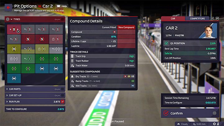 W kwalifikacjach musicie też zawsze zadać sobie 2 inne pytania - F1 Manager 2022: Kwalifikacje - opis, strategia - F1 Manager 2022 - poradnik do gry