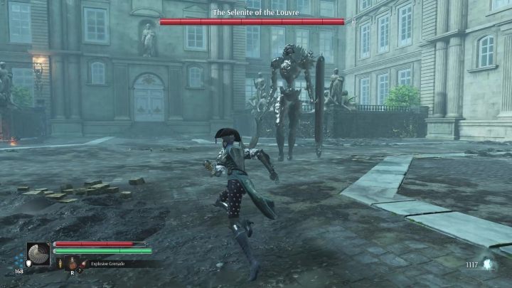 Przeciwnik ten jest uzbrojony w sierp i tarczę - Steelrising: Tytan Selenit z Luwru (The Selenite of the Louvre) - jak pokonać? - Steelrising - poradnik do gry