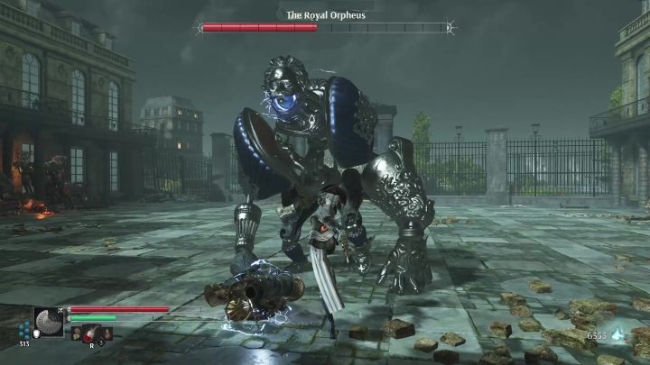 Kolejna faza Tytana uruchamia się, gdy oponentowi zostaje około połowy życia - Tytan Królewski Orfeusz (The Royal Orpheus) - boss, jak pokonać? - Steelrising - poradnik do gry