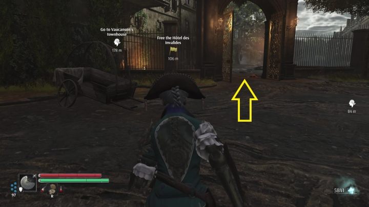 Gdy traficie do Les Invalides, to z placu, na którym się znajdziecie, skręćcie przez bramę w lewo - Steelrising: W drogę do Les Invalides (To Les Invalides) - solucja, opis przejścia - Steelrising - poradnik do gry