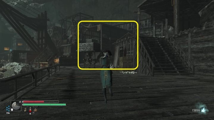 Musicie się dostać na piętro składu zaznaczonego powyżej - Steelrising: Samotność w czeluści (The Recluse of the Abyss) - solucja, opis przejścia - Steelrising - poradnik do gry