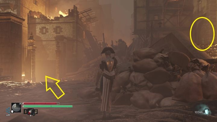 Traficie na plac otoczony ogniem Pilnuje go Akolita płomieni i Posłaniec - Steelrising: Więzień Bastylii (The Prisoner in the Bastille) - solucja, opis przejścia - Steelrising - poradnik do gry