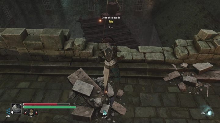 Podejdźcie do wyrwy w murze, znajdującej się naprzeciwko miejsca, w którym wylądowaliście - Steelrising: Więzień Bastylii (The Prisoner in the Bastille) - solucja, opis przejścia - Steelrising - poradnik do gry