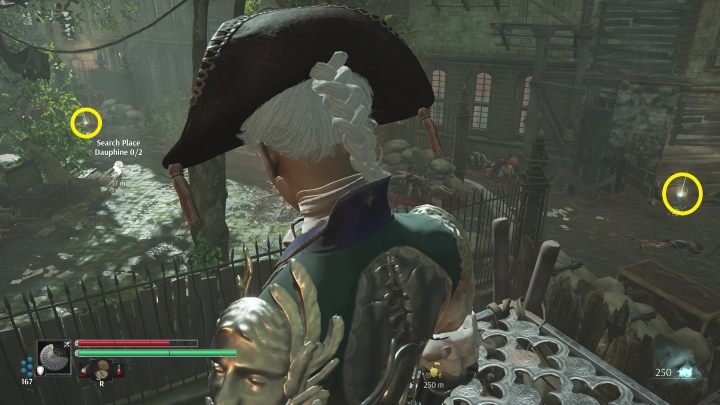 Na dwóch końcach Place Dauphine znajdują się wskazówki (przy tym po prawej jest dodatkowo klucz) - Steelrising: Chwała i hańba (Glory and dishonour) - solucja, opis przejścia - Steelrising - poradnik do gry