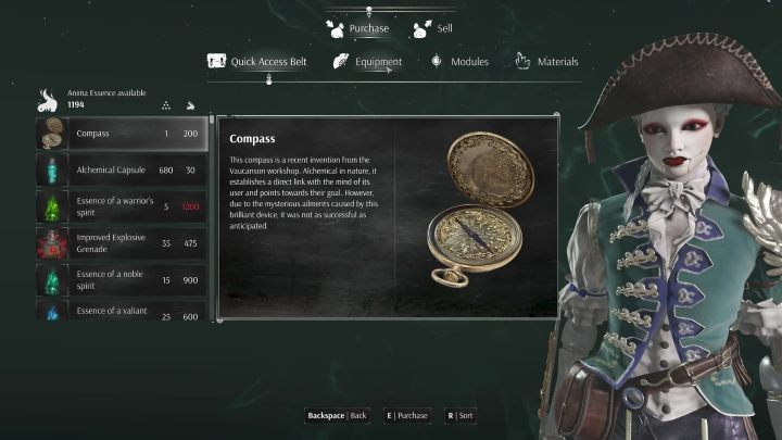 Przy interakcjach z Westalkami bądź z Bezkonnym powozem możecie przejrzeć sklep - Steelrising: Ekwipunek - ulepszanie i zarządzanie - Steelrising - poradnik do gry