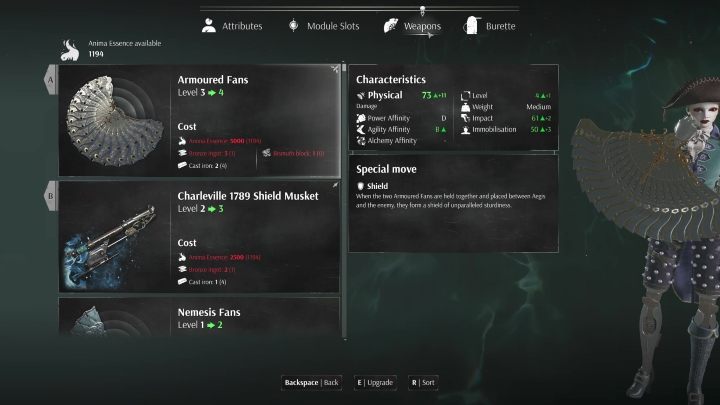 Oręż możecie ulepszać maksymalnie do 5 poziomu - Steelrising: Ekwipunek - ulepszanie i zarządzanie - Steelrising - poradnik do gry