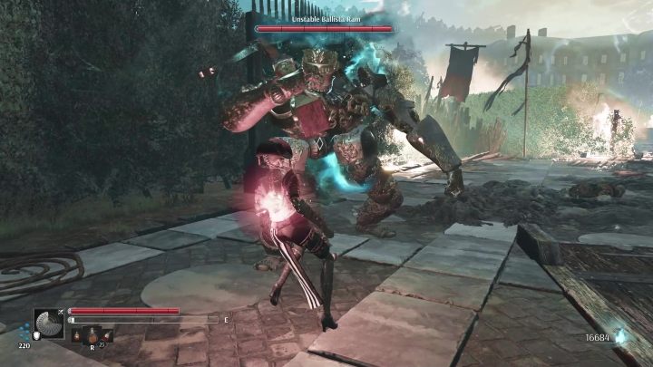 Jak można się domyślać po wielkiej kuszy, przeciwnik ten potrafi strzelać - Steelrising: Niestabilny Taran balista (Unstable Ballista Ram) - boss, jak pokonać? - Steelrising - poradnik do gry