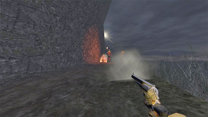 Jeżeli wybierzecie główną ścieżkę, to dotrzecie do 2 wartowników stojących przy zniszczonej drodze - Gloomwood: Croups Fishery (wioska rybacka) - solucja, opis przejścia - Gloomwood - poradnik do gry