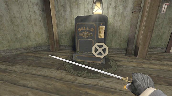 W biurze jest sejf z powyższego obrazka - użyjcie kombinacji 363, którą można było odczytać po zgaszeniu światła w pomieszczeniu - Gloomwood: Broń palna - jak zdobyć rewolwer, pistolet z tłumikiem, strzelbę? - Gloomwood - poradnik do gry