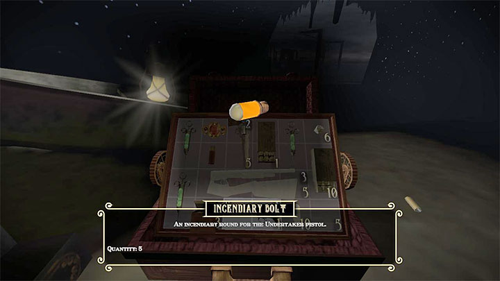 W sejfie oprócz broni są też naboje - Gloomwood: Sejf z jaskini obok budynku Croups Fishery - kombinacja do sejfu, zawartość - Gloomwood - poradnik do gry