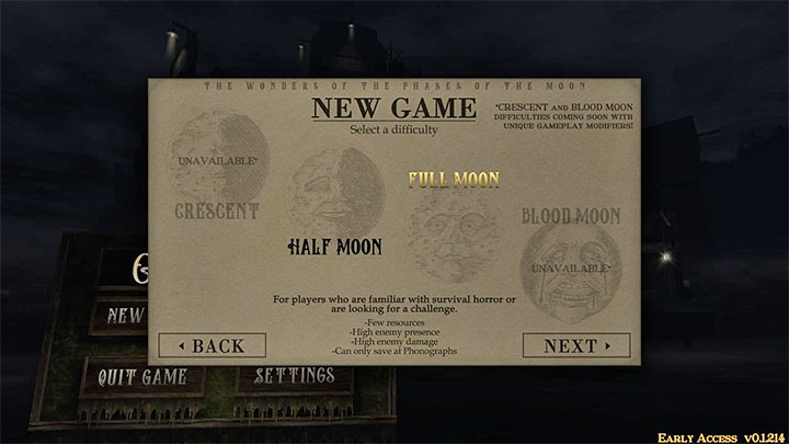 Wersja gry Gloomwood z wczesnego dostępu (wydana we wrześniu 2022) oferuje 2 z 4 planowanych poziomów trudności - Gloomwood: Porady na start - lista - Gloomwood - poradnik do gry