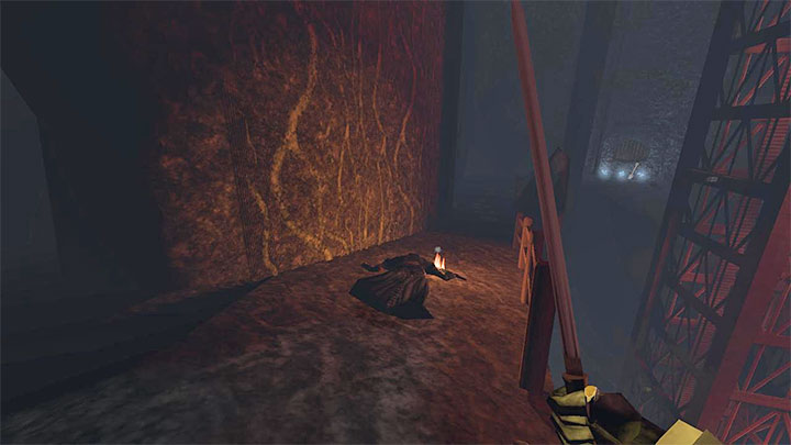 Górna ścieżka zakłada dotarcie do bramki z obrazka 1 - Gloomwood: Coast Caves (jaskinie) - solucja, opis przejścia - Gloomwood - poradnik do gry