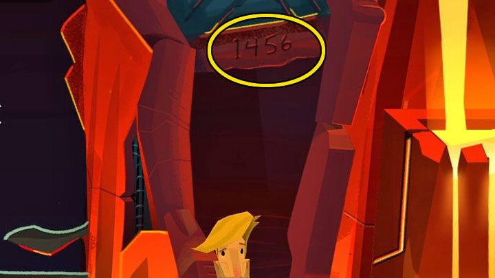 Nad trzecimi kamiennymi drzwiami jest widoczna prawidłowa data - Return to Monkey Island: Odnalezienie LeChucka (Find LeChuck) w części 5 - solucja, opis przejścia - Return to Monkey Island - poradnik do gry