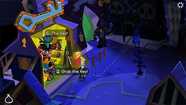 Po lewej stronie możecie zabrać klucz (Key), który trzyma Wally - Return to Monkey Island: Otwarcie skrzyni (Open the chest) i zakończenie części 5 - solucja, opis przejścia - Return to Monkey Island - poradnik do gry